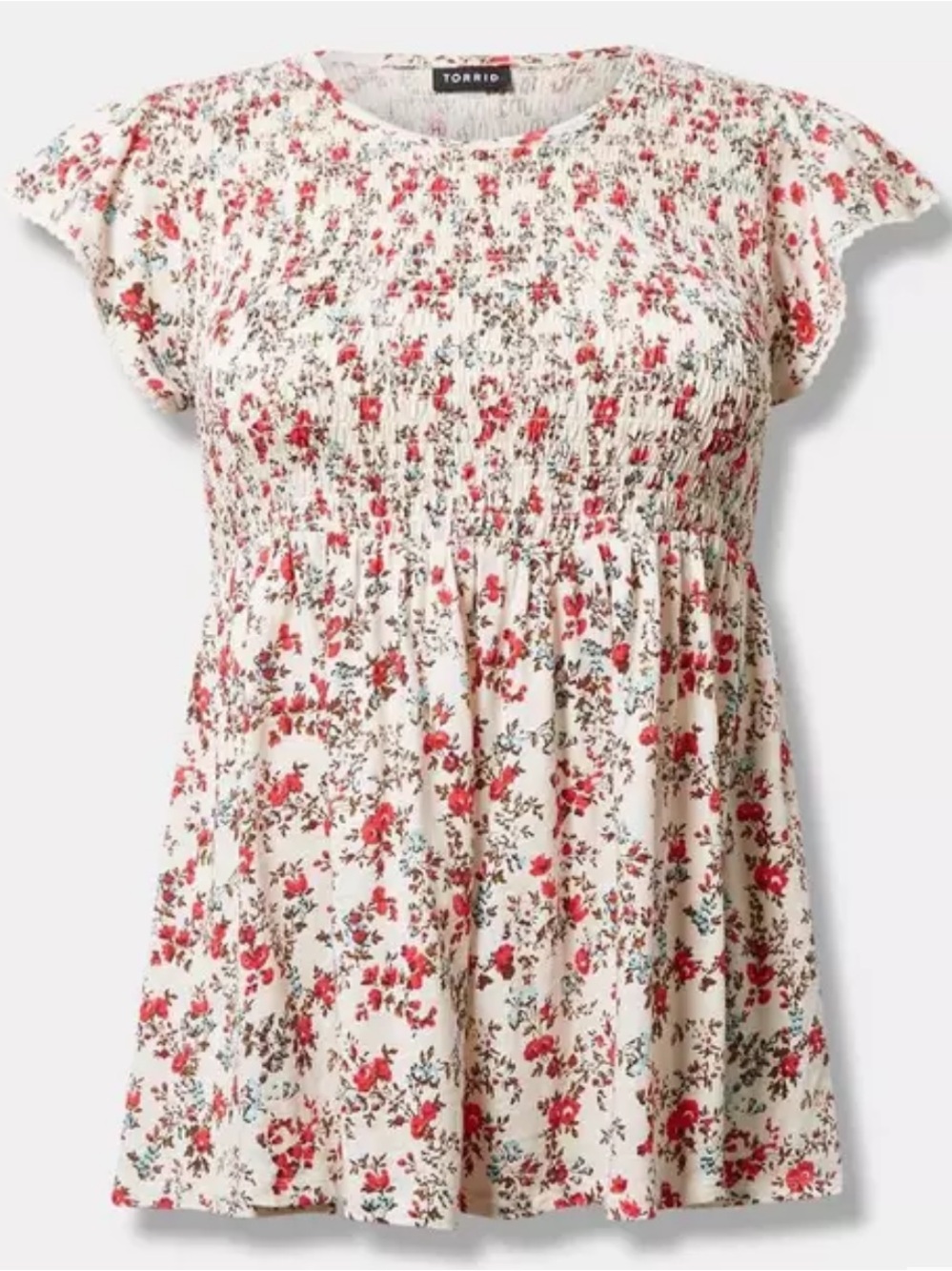 Torrid Smocked Crew Babydoll Top - 2